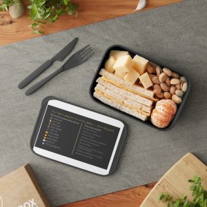 PLA Bento Box with Band & Utensils — Inspirational Hebrew Prayer Emoji Guide