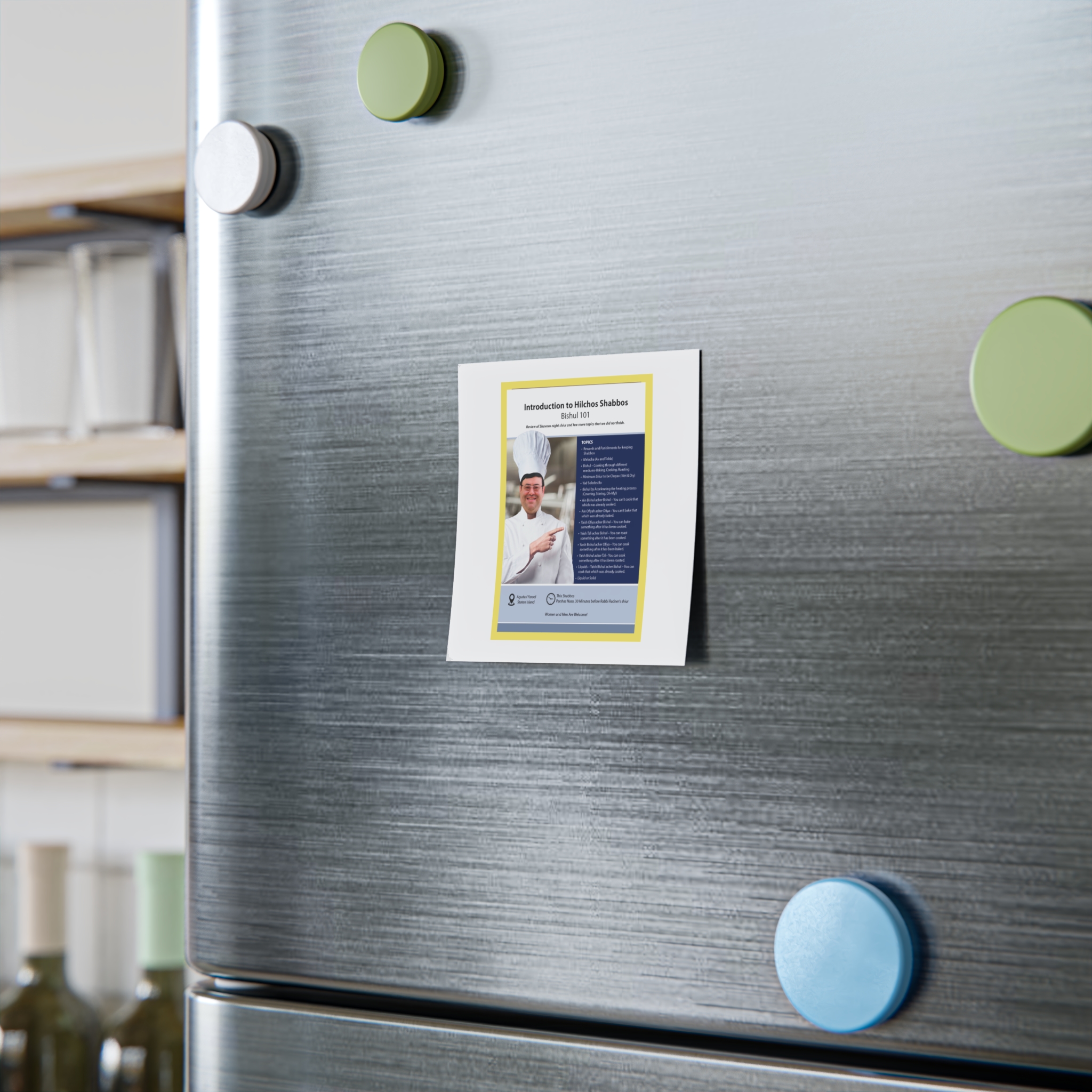 Post-it® Note Pads - "Introduction to Hilchos Shabbos" Chef Design Memo Pads - Image 4