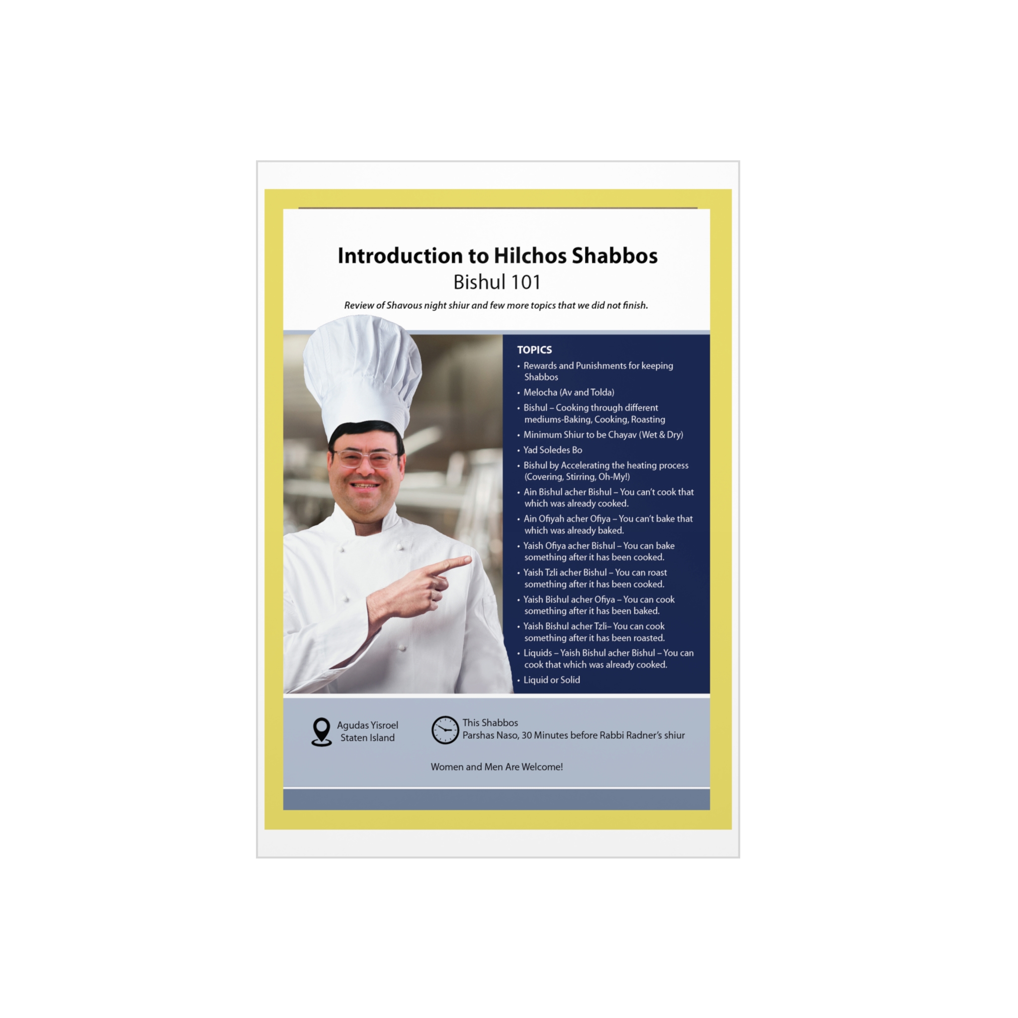 Introduction to Hilchos Shabbos Foam Board - Bishul 101 Poster - Image 2