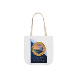 Cruise Porthole Canvas Tote — 'Cruising on Shallows' Sunset Beach Bag