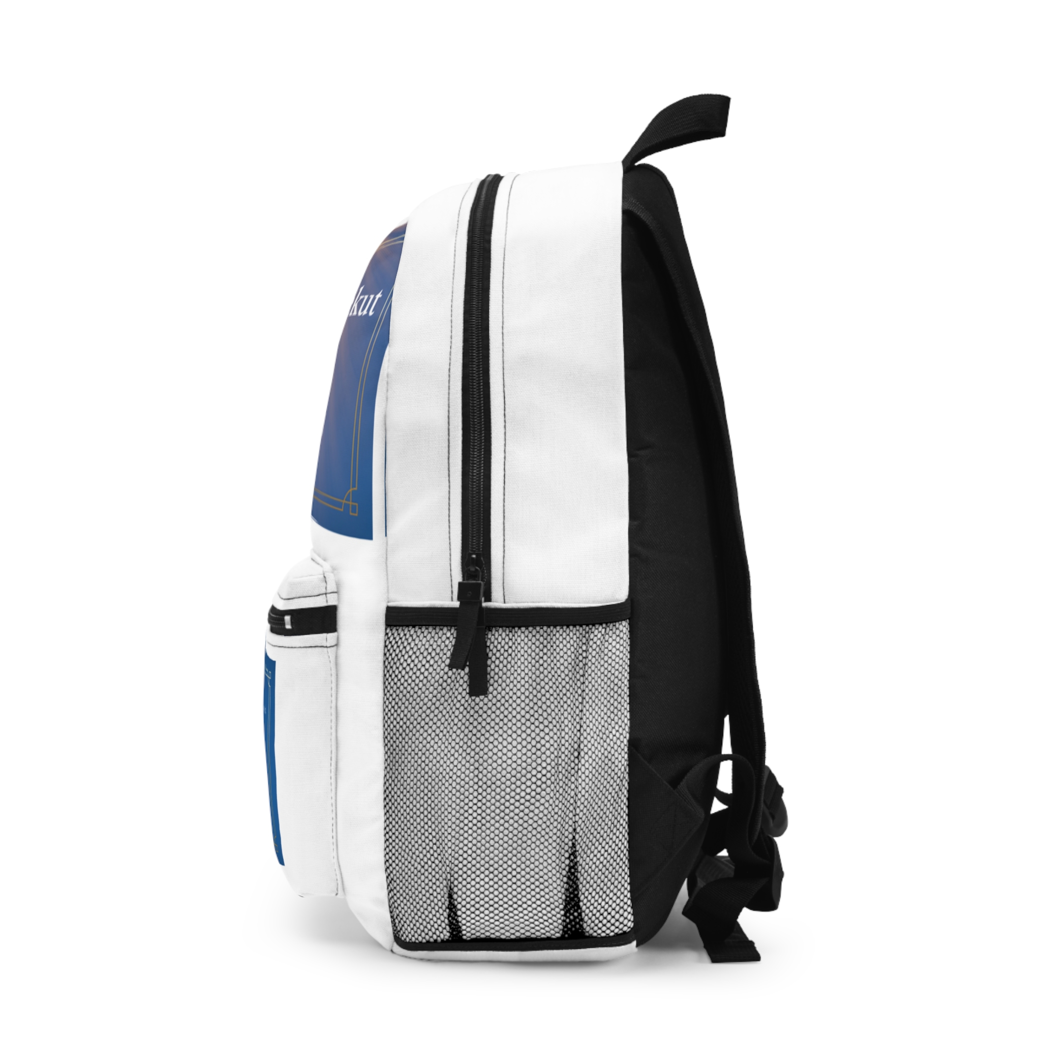Blue Informational Pocket Backpack — Clear Front Pocket Design - Image 3
