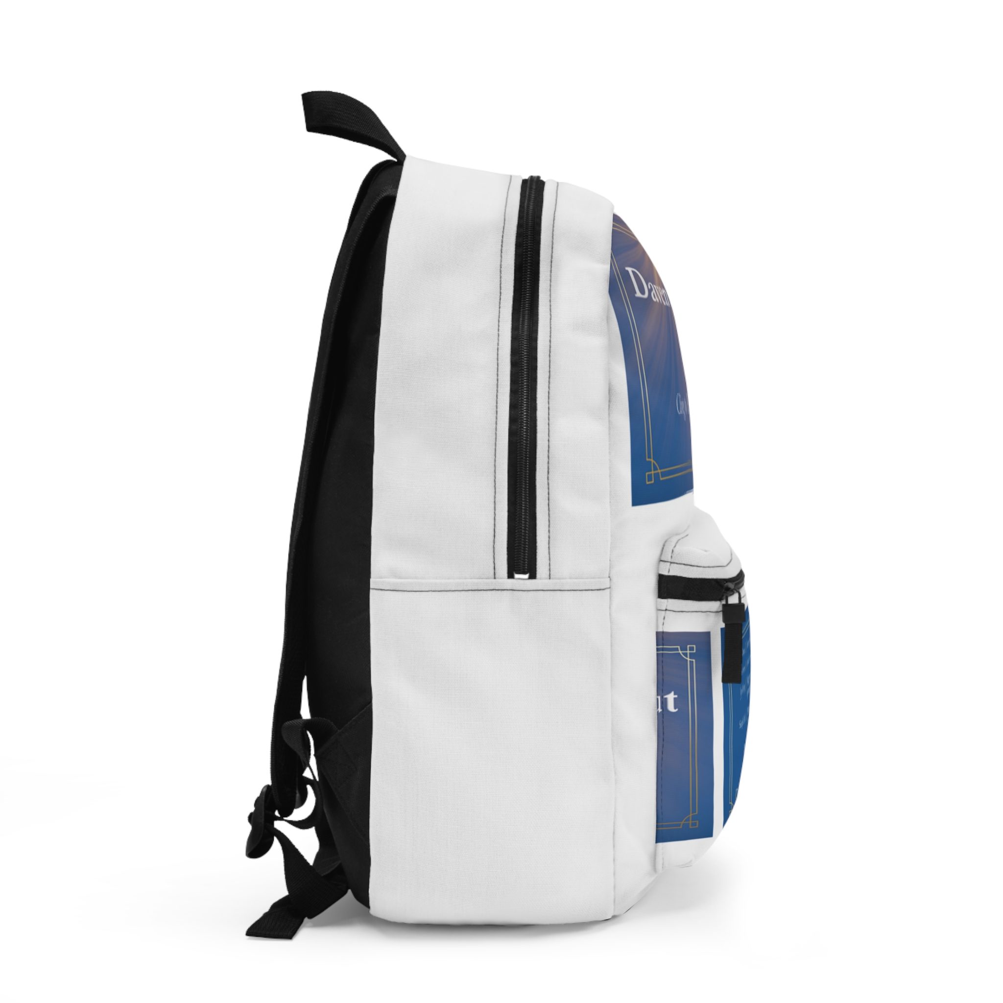 Blue Informational Pocket Backpack — Clear Front Pocket Design - Image 2