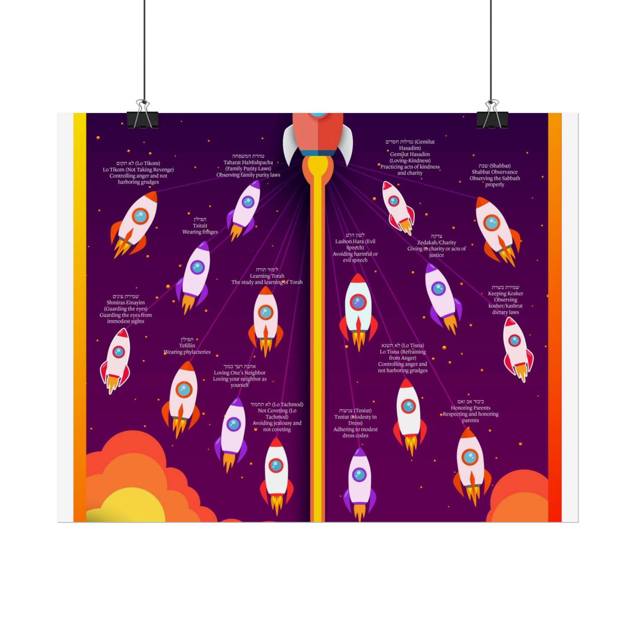 Space Rocket Poster — Colorful Kids’ Nursery Wall Art (Rolled Posters) - Image 27