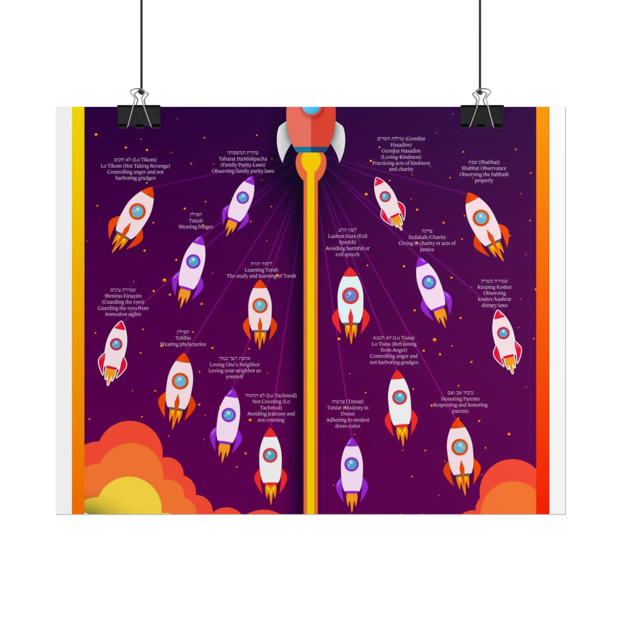 Space Rocket Poster — Colorful Kids’ Nursery Wall Art (Rolled Posters) - Image 3