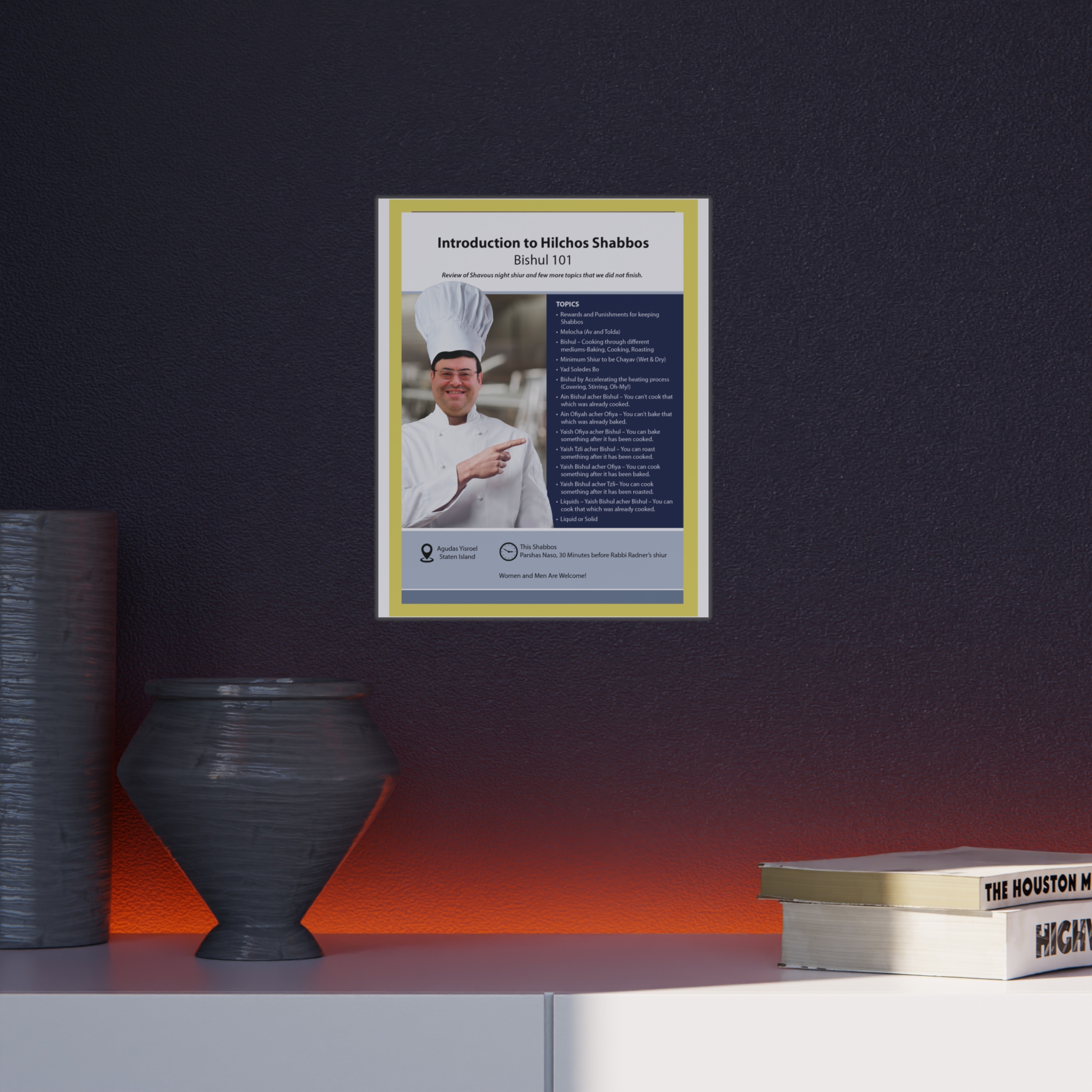 Introduction to Hilchos Shabbos Foam Board - Bishul 101 Poster - Image 8