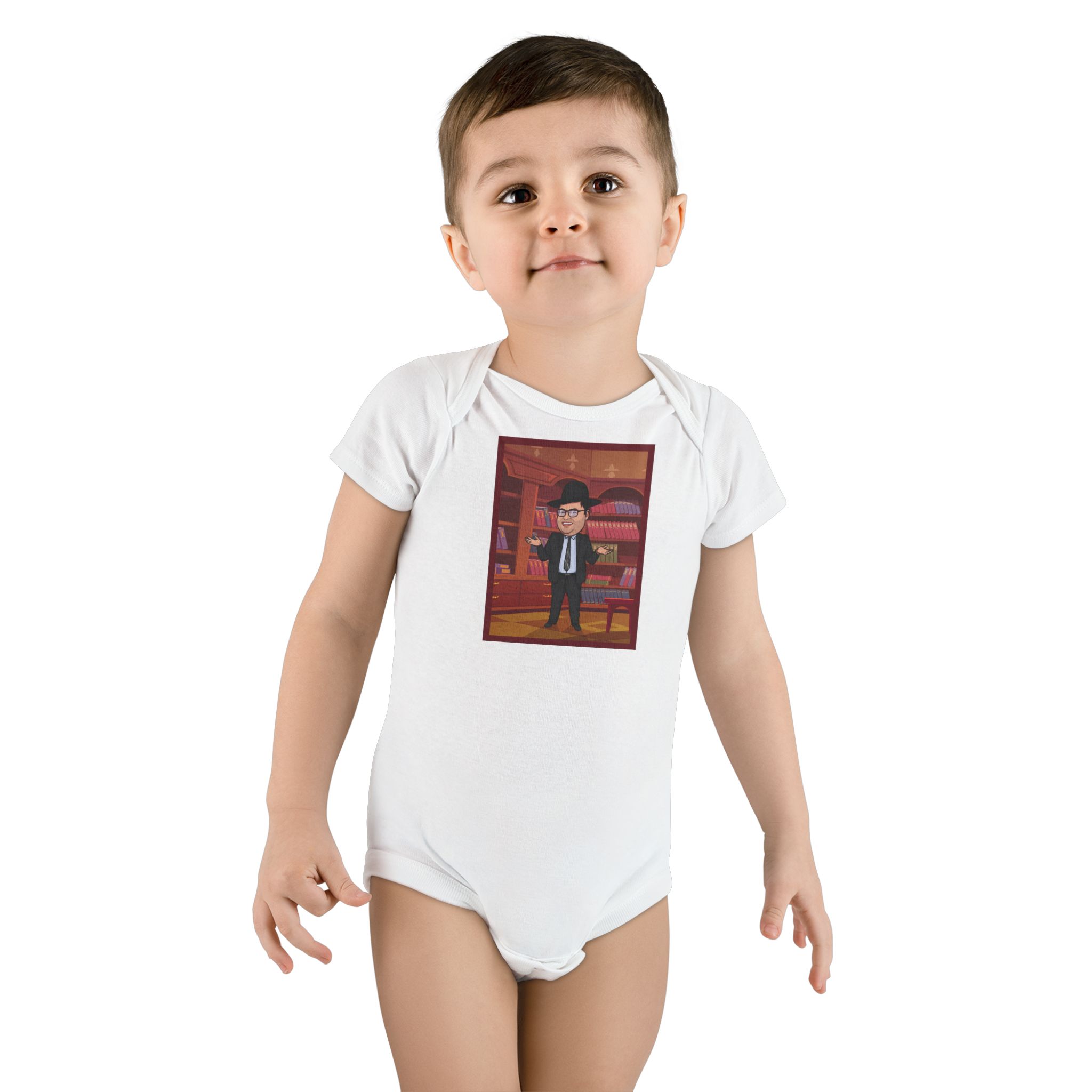 Baby Bodysuit — Cute Cartoon Librarian Baby Onesie - Image 4