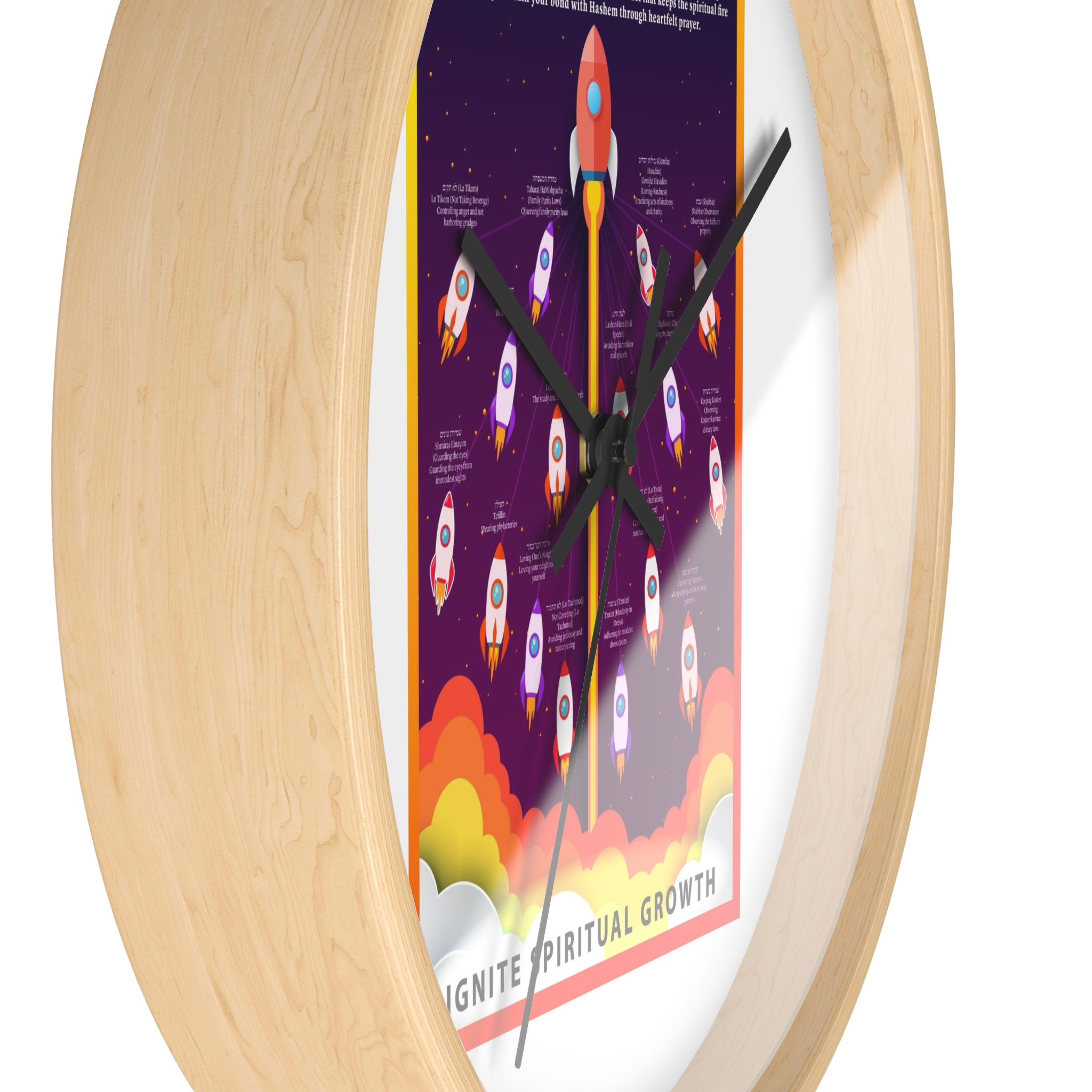 Ignite Spiritual Growth Wall Clock — Inspirational Rocket Growth Art - Image 3