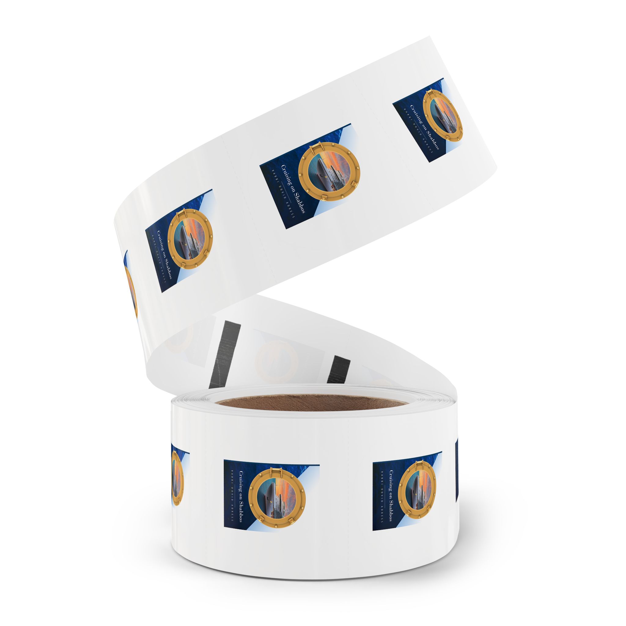 Nautical Porthole Round Sticker Roll — Cruise Logo Label Stickers - Image 23