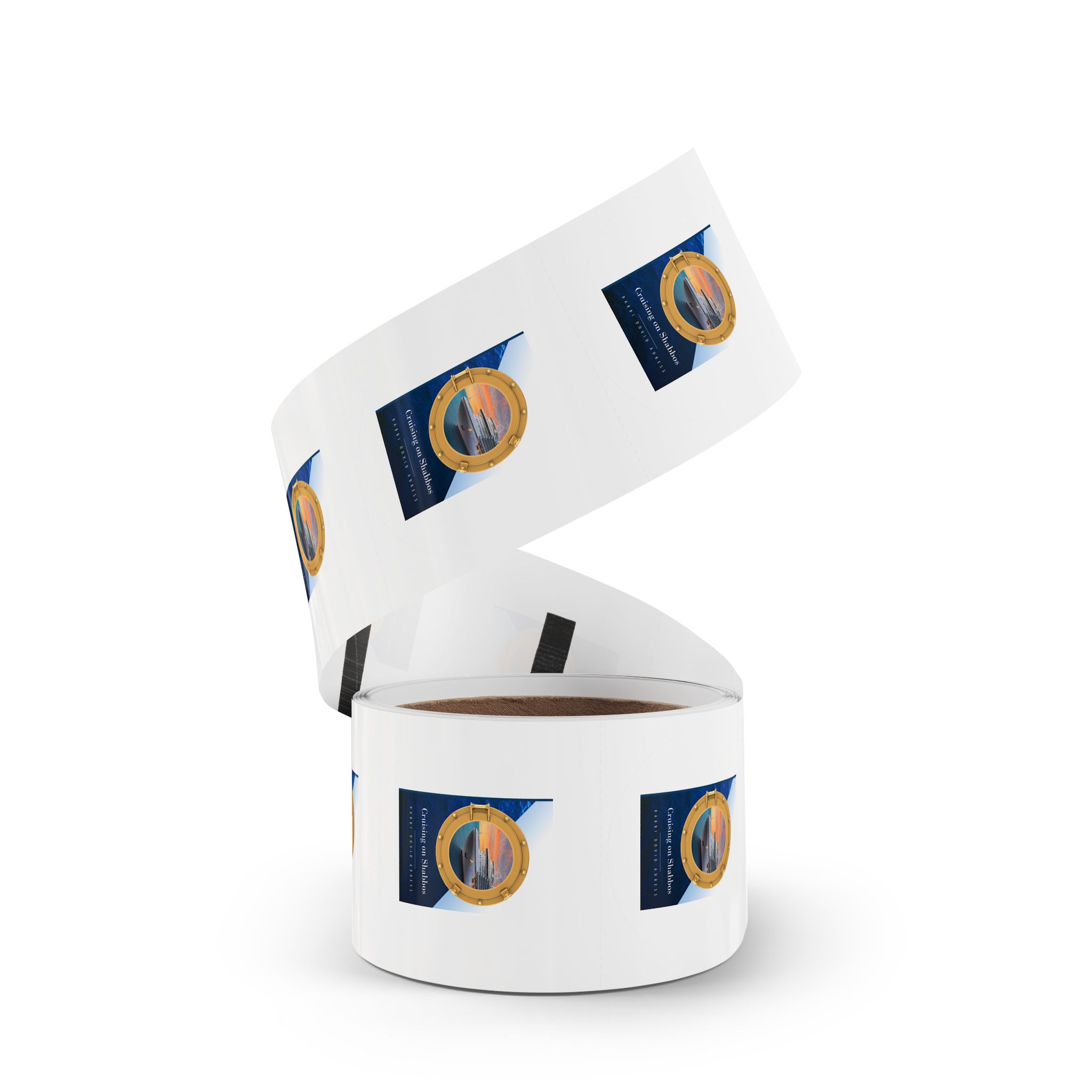 Nautical Porthole Round Sticker Roll — Cruise Logo Label Stickers - Image 11