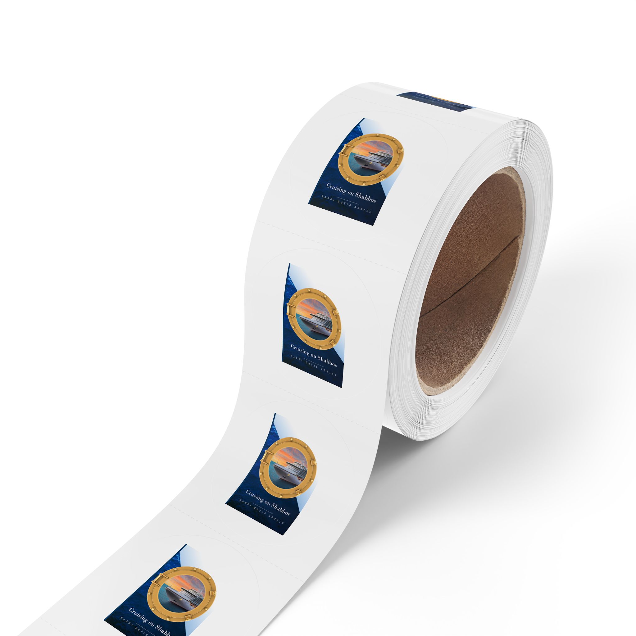 Nautical Porthole Round Sticker Roll — Cruise Logo Label Stickers - Image 22