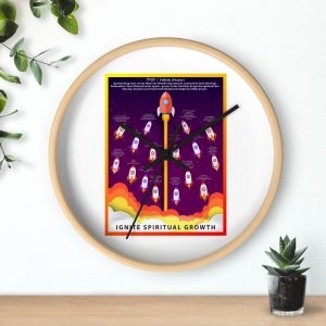 Ignite Spiritual Growth Wall Clock — Inspirational Rocket Growth Art